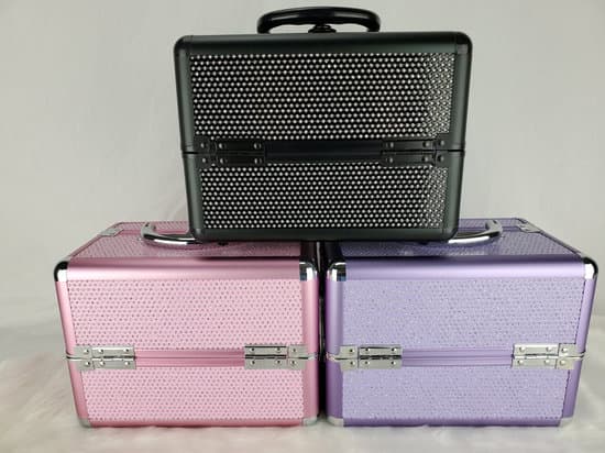 Purple, pink, and Black Crystal Makeup Case