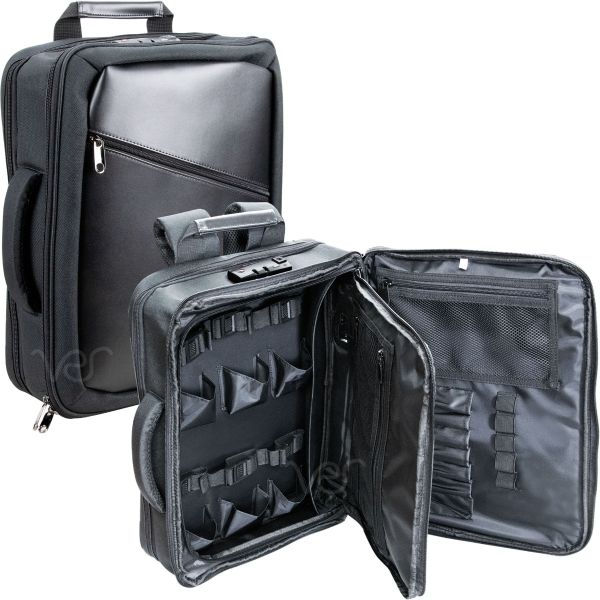 VBK002 - Black Nylon Professional Barber Portable Travel 6 Clippers Backpack Case