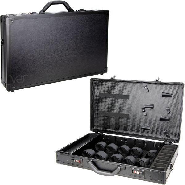 VBK005 - Black Matte Professional Barber Portable Travel Split Case