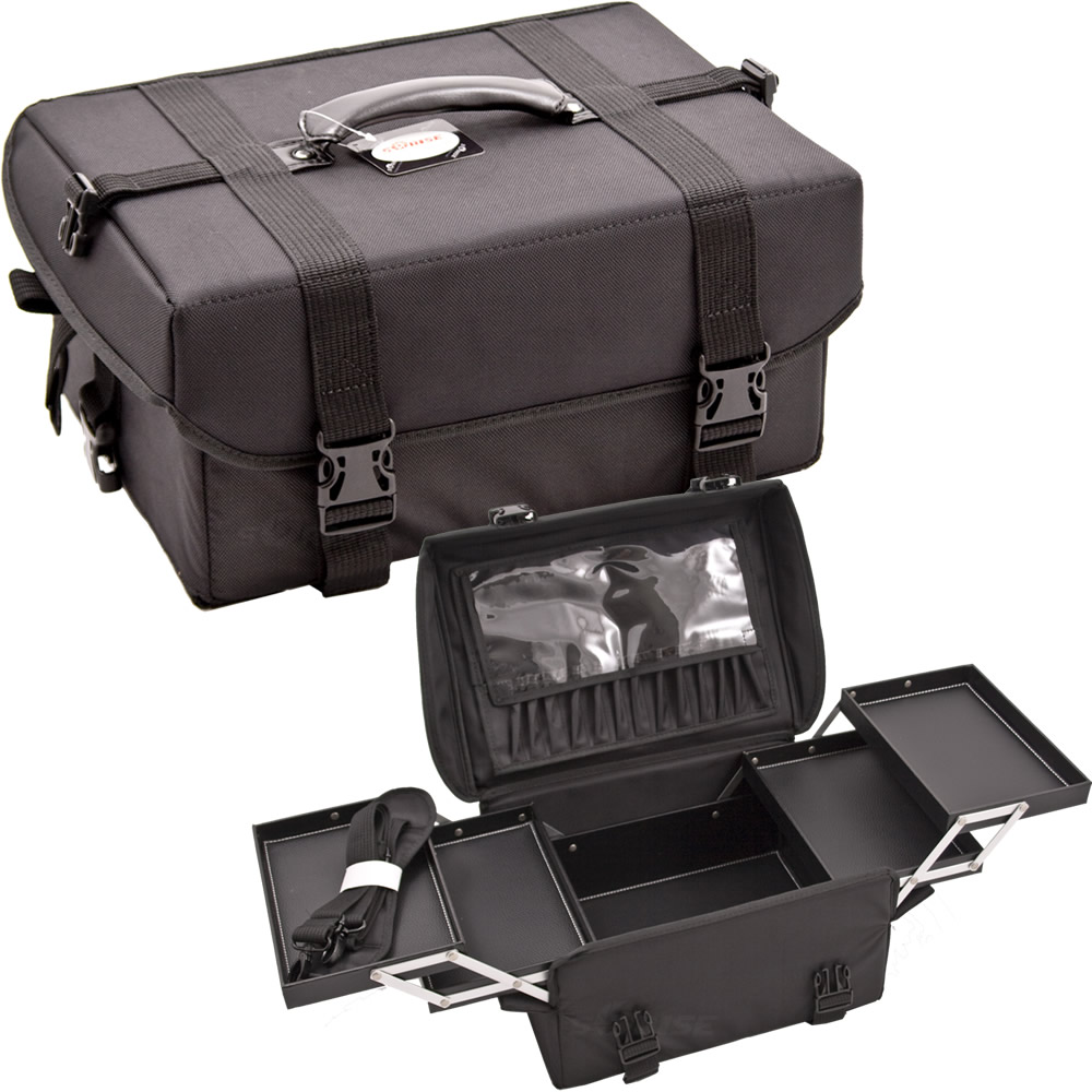 Soft-Sided Professional Makeup Case with Extendable Trays