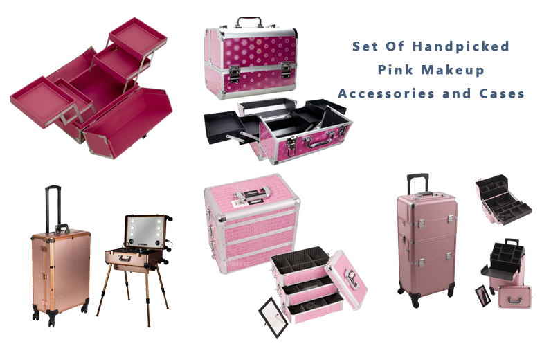 Set Of Handpicked Pink Makeup Accessories and Cases