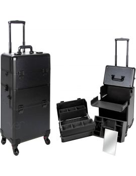 black makeup trolley case