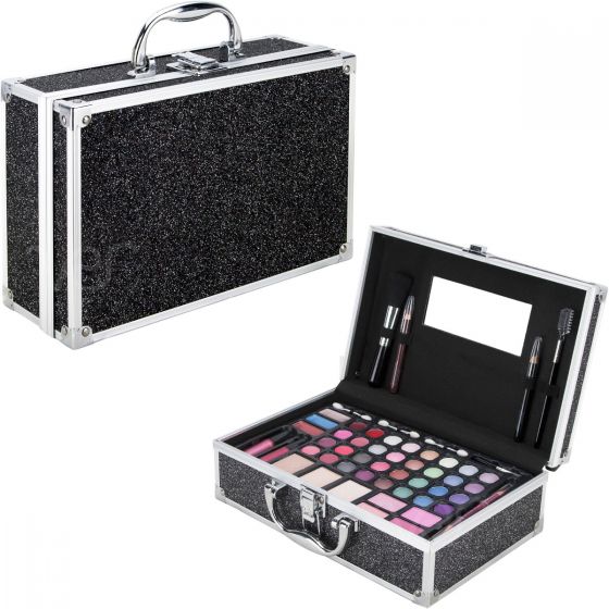 black glitter makeup gift set
